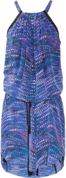 See By Chloé Las Vegas Printed Silk Dress in Blue (multicolored) - Lyst