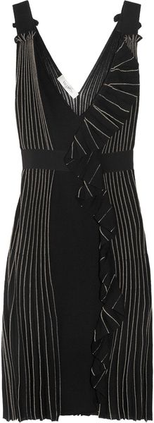 Valentino Ruffletrimmed Knitted Dress - Lyst