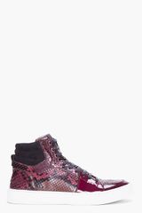 Yves Saint Laurent Raspberry Python Malibu Sneakers