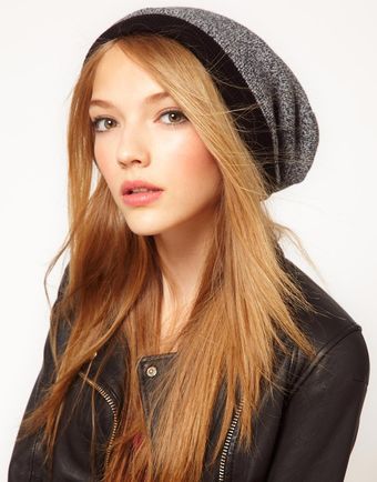 Asos Mixed Knit Boyfriend Beanie - Lyst