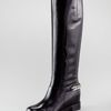 Christian Louboutin Cate Chaindetailed Tall Red Sole Boot in Black (black silver) - Lyst