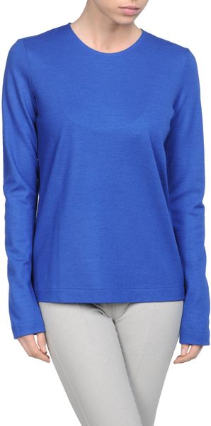 Jil Sander Long Sleeve Sweater in Blue - Lyst