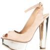 Letitia Letitia Metallic Peep Sandals in Beige (nude) - Lyst