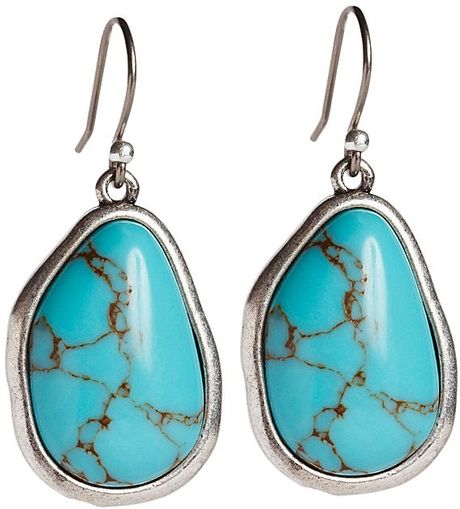 Lucky Brand Small Turquoise Drop Earrings In Blue Turquoise Lyst