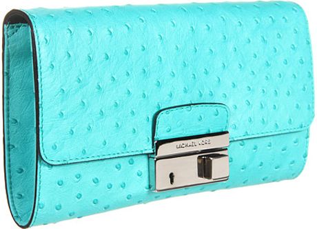 Michael Kors Gia Clutch with Lock in Blue (t) - Lyst