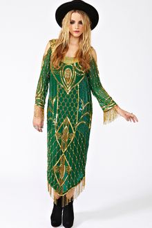 Nasty Gal Deco Tassle Beaded Dress - Lyst