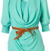 Topshop Belted Sheer Top  in Blue (aqua) - Lyst