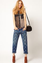 Current/Elliott The Boyfriend Jean in White Star Print