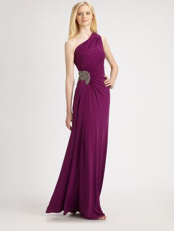 David Meister Asymmetrical Gown - Lyst