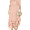 Halston Heritage Ruffled Silk Crepe And Chiffon Dress in Pink (rose) - Lyst