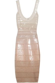 Hervé Léger Sequined Bandage Dress - Lyst