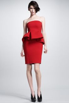 Lanvin Strapless Peplum Dress - Lyst