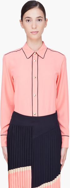 Marni Peach Piped Shirt Tail Blouse - Lyst