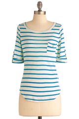 ModCloth Stripe Zone Top in Blue