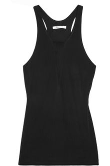 T By Alexander Wang Mesh Insert Crepe Tank - Lyst