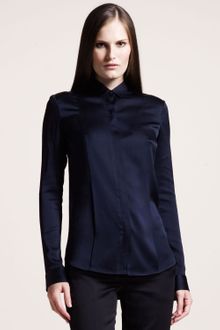 The Row Long-sleeve Satin Blouse - Lyst