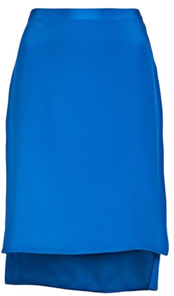 3.1 Phillip Lim Mid Length Skirt in Blue - Lyst