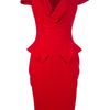 Alexander Mcqueen Archive Peplum Dress in Red - Lyst