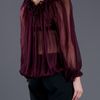 Alexander Mcqueen Pleated Blouse in Purple (burgundy) - Lyst