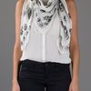 Alexander Mcqueen Printed Scarf in White - Lyst