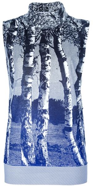 Balenciaga Silver Birch Sleeveless Top in Blue (silver) - Lyst