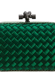 Bottega Veneta Knot Intrecciato Satinsnakeskin Clutch - Lyst