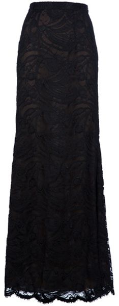 Emilio Pucci Lace Maxi Skirt in Black - Lyst