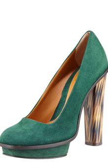 Fendi Wuthering Heights Inlayheel Suede Platform Pump - Lyst