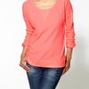 Free People Solid Washed Pullover in Red (hot coral) - Lyst