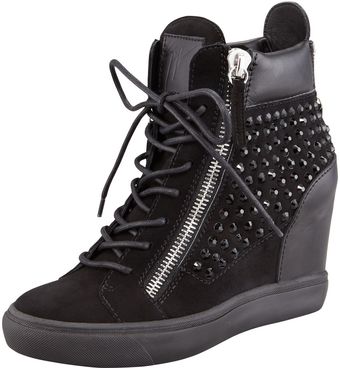 Giuseppe Zanotti Strass Hiddenwedge Sneaker - Lyst
