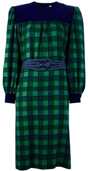 Givenchy Vintage Check Print Dress - Lyst
