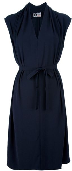Lanvin VNeck Dress in Black - Lyst
