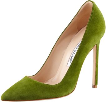 Manolo Blahnik Suede Pointedtoe Pumps - Lyst