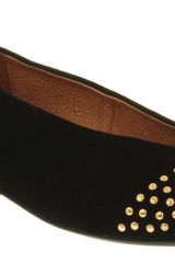 Office Electric Youth Black Suede Gold Studs
