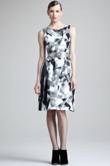 Oscar de la Renta Printed Silk Dress - Lyst