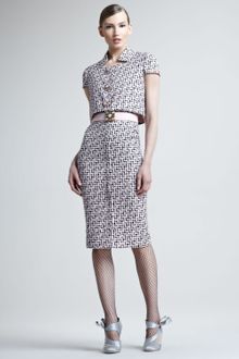 Oscar de la Renta Tweed Trompeloeil Dress - Lyst