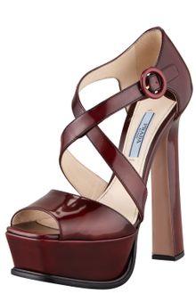 Prada Spazzolato Platform Crisscross Pump - Lyst