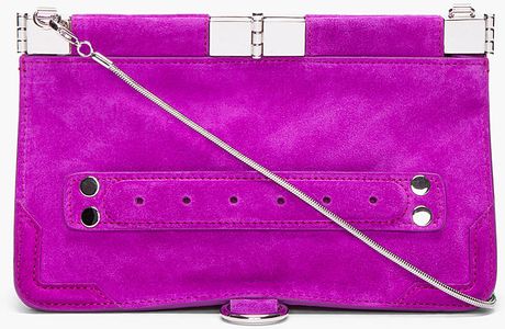 Proenza Schouler Grape Suede Evening Clutch in Purple (grape) - Lyst