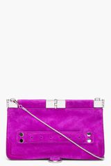 Proenza Schouler Grape Suede Evening Clutch