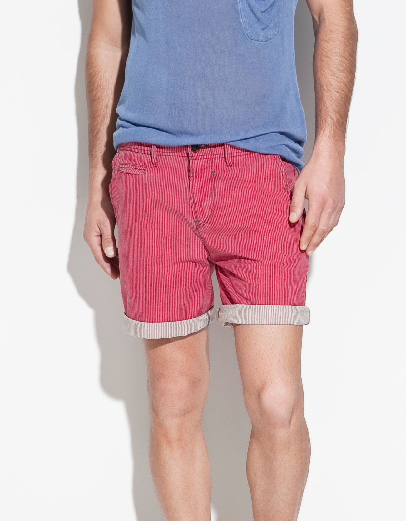 Zara Striped Bermuda Shorts in Red for Men (strawberry) Lyst