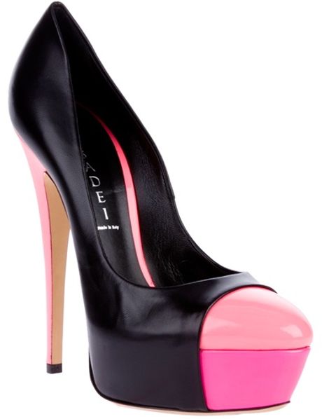 Casadei Leather Pump in Black - Lyst