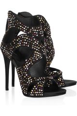 Giuseppe Zanotti Crystal Embellished Suede Sandals