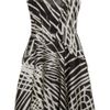 Lela Rose Patterned Organza Dress in Black - Lyst