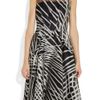 Lela Rose Patterned Organza Dress in Black - Lyst