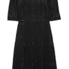 Lela Rose Patterned Woolblend Dress in Black - Lyst