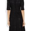Lela Rose Patterned Woolblend Dress in Black - Lyst