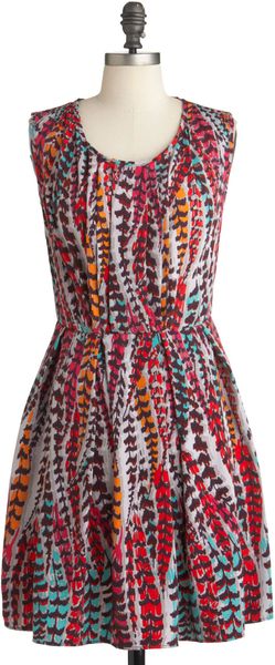 ModCloth Hows The Feather Dress - Lyst