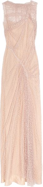 Nina Ricci Draped Floral Lace Gown in Pink (rose) - Lyst