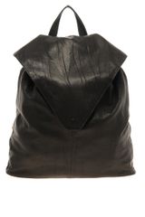 Asos Leather Backpack With Pointed Flap