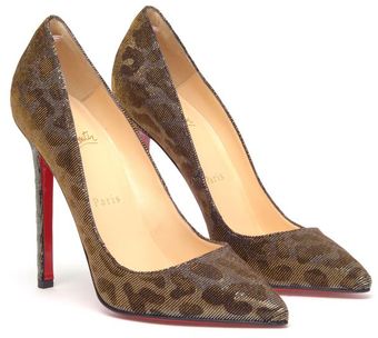 Christian Louboutin Pigalle Leopard Printed Lamé Pumps - Lyst